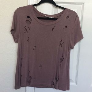 Distressed mauve t-shirt
